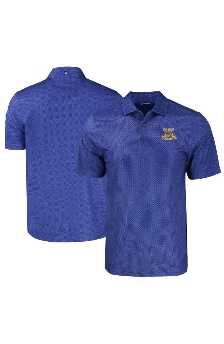 Cutter & Buck Men's Cutter & Buck Blue North Carolina A&T Aggies Pike Eco Tonal Geo Print Stretch Recycled Polo, Main, color, 