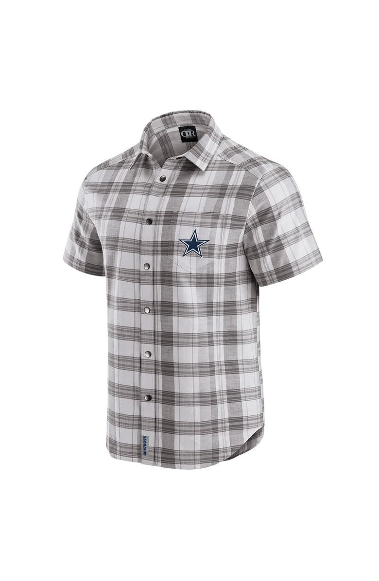 Darius Rucker Collection by Fanatics Men's Darius Rucker Collection by Fanatics Gray Dallas Cowboys Team Plaid Short Sleeve Full-Snap Shirt, Alternate, color, Gray