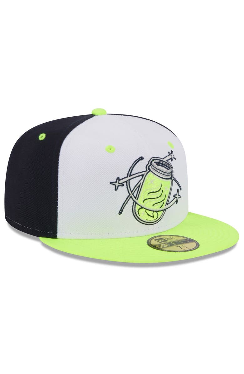 New Era Men's New Era White Columbia Fireflies Authentic Collection Alternate Logo 59FIFTY Fitted Hat, Alternate, color,