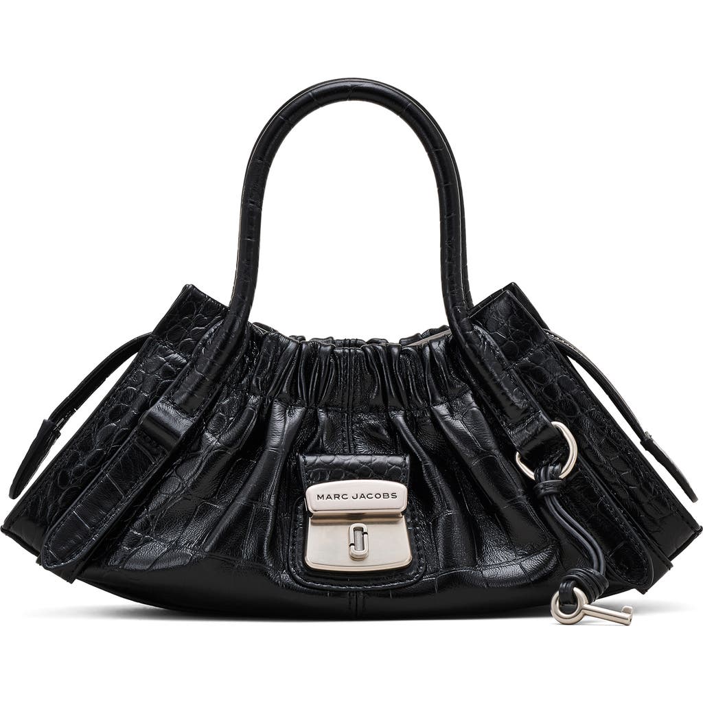 Marc Jacobs The Croc Embossed Cristina Small Satchel In Black
