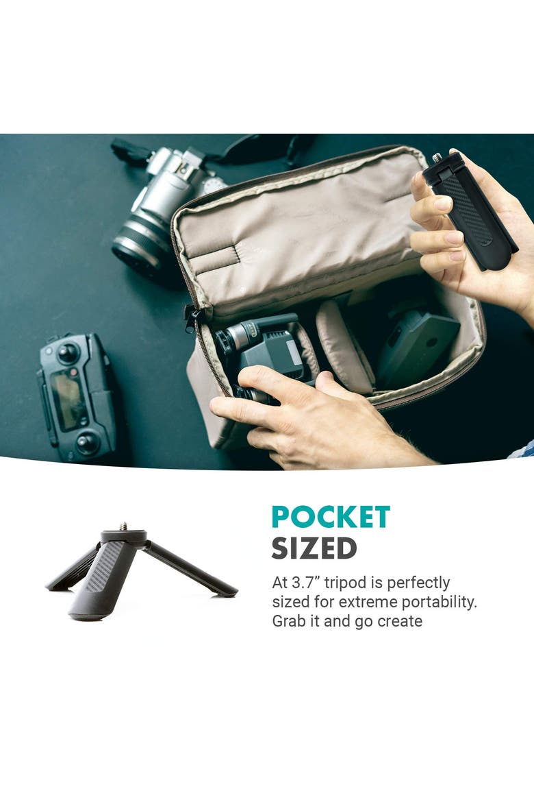 TR-1 Compact Mini Tabletop Tripod/Hand Grip, Alternate, color, Black