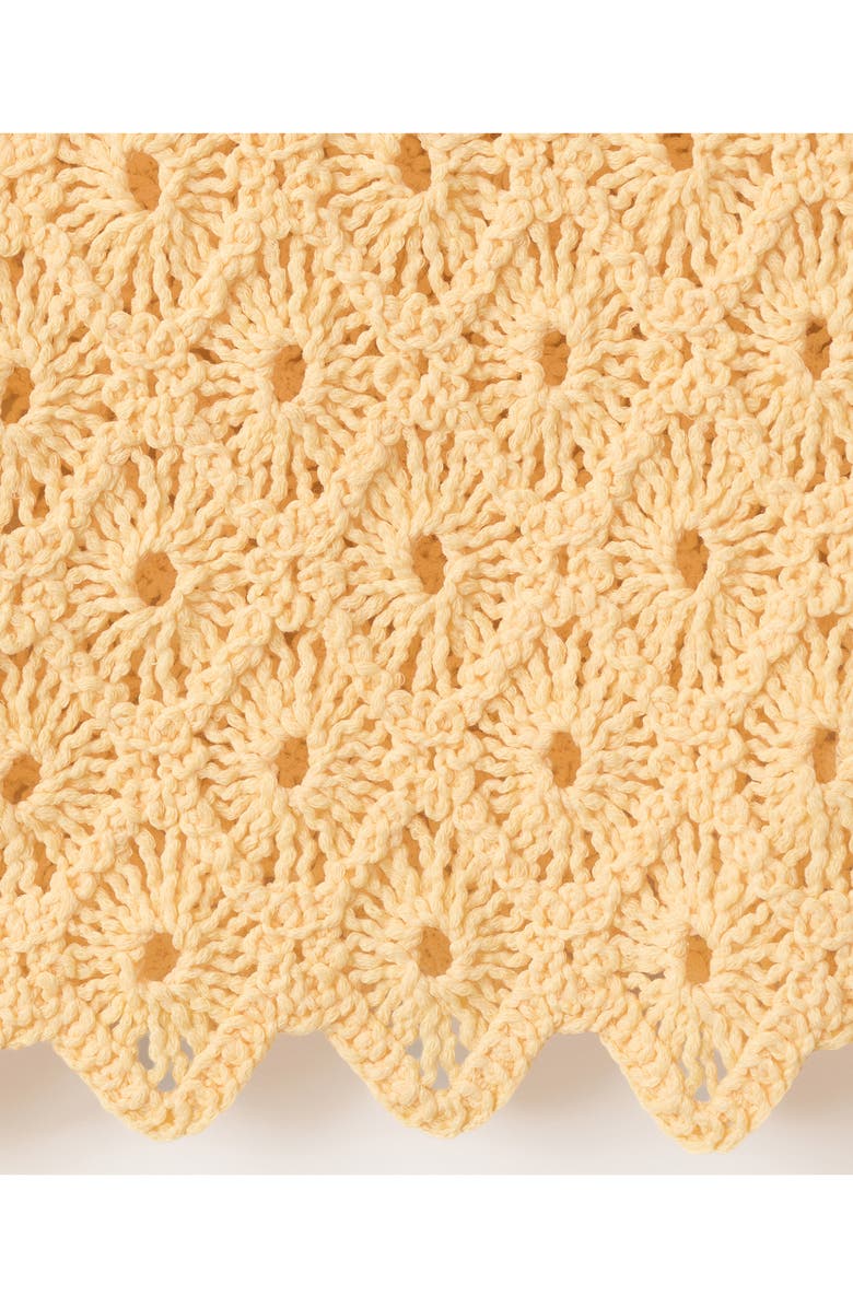 MANGO Openwork Crochet Knit Top, Alternate, color, Yellow