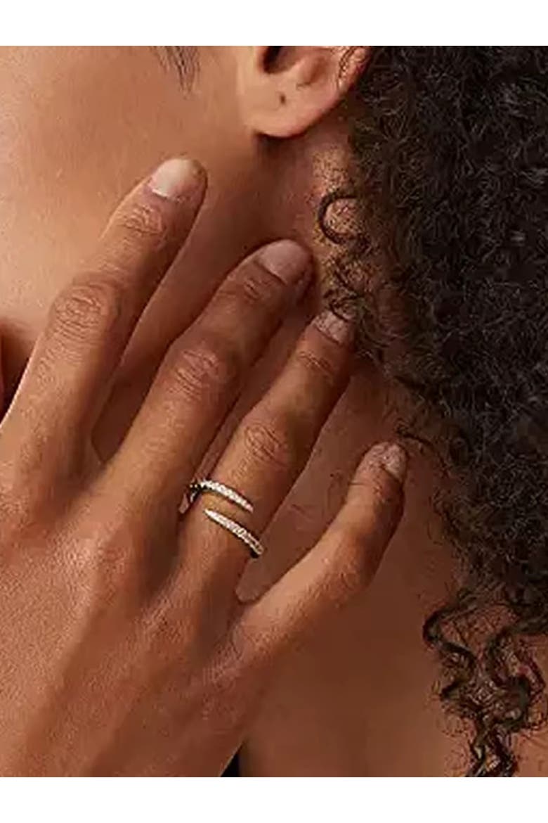 Aurora Modern Open Spiral Ring with AAAAA Cubic Zirconia, Alternate, color, Gold