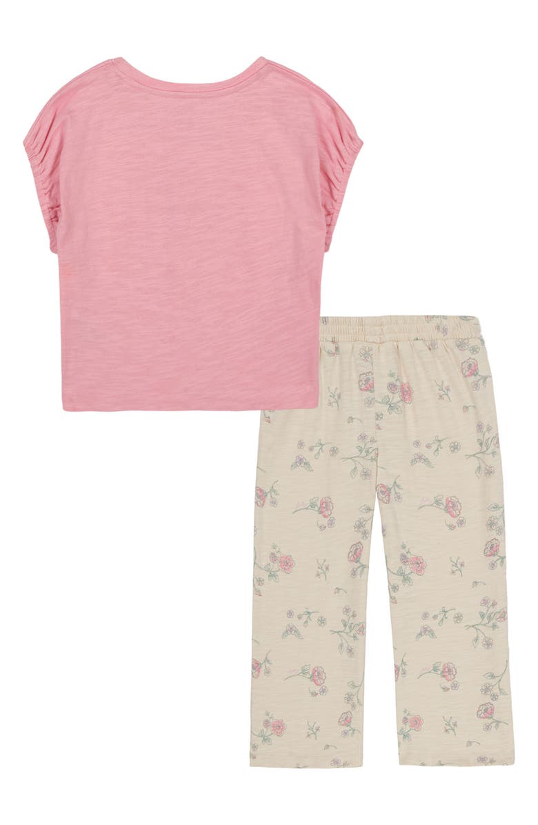 Lucky Brand Kids' Logo T-Shirt & Floral Pants Set, Alternate, color, 