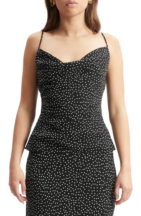 Monroe Polka Dot Cowl Neck Camisole