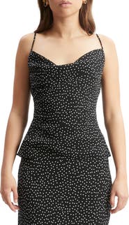 Bardot Monroe Polka Dot Cowl Neck Camisole