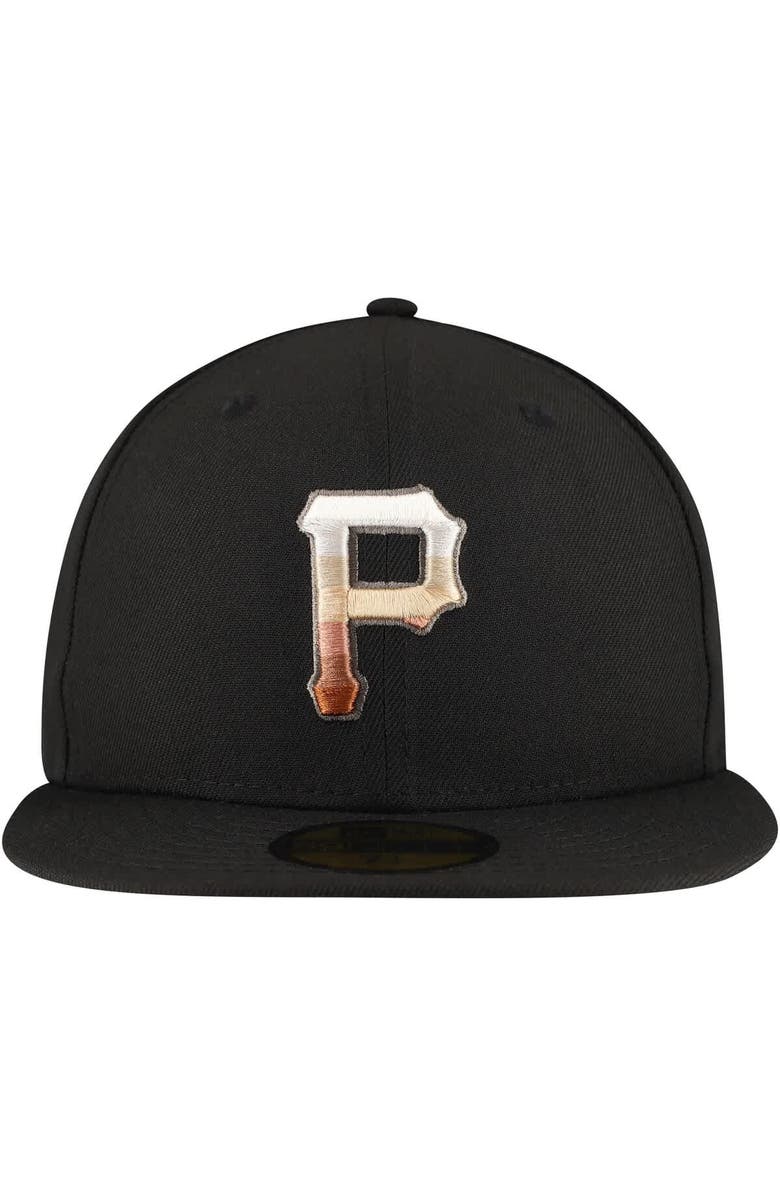 New Era Men's New Era Black Pittsburgh Pirates Dune Gradient Side Patch 59FIFTY Fitted Hat, Alternate, color, Black