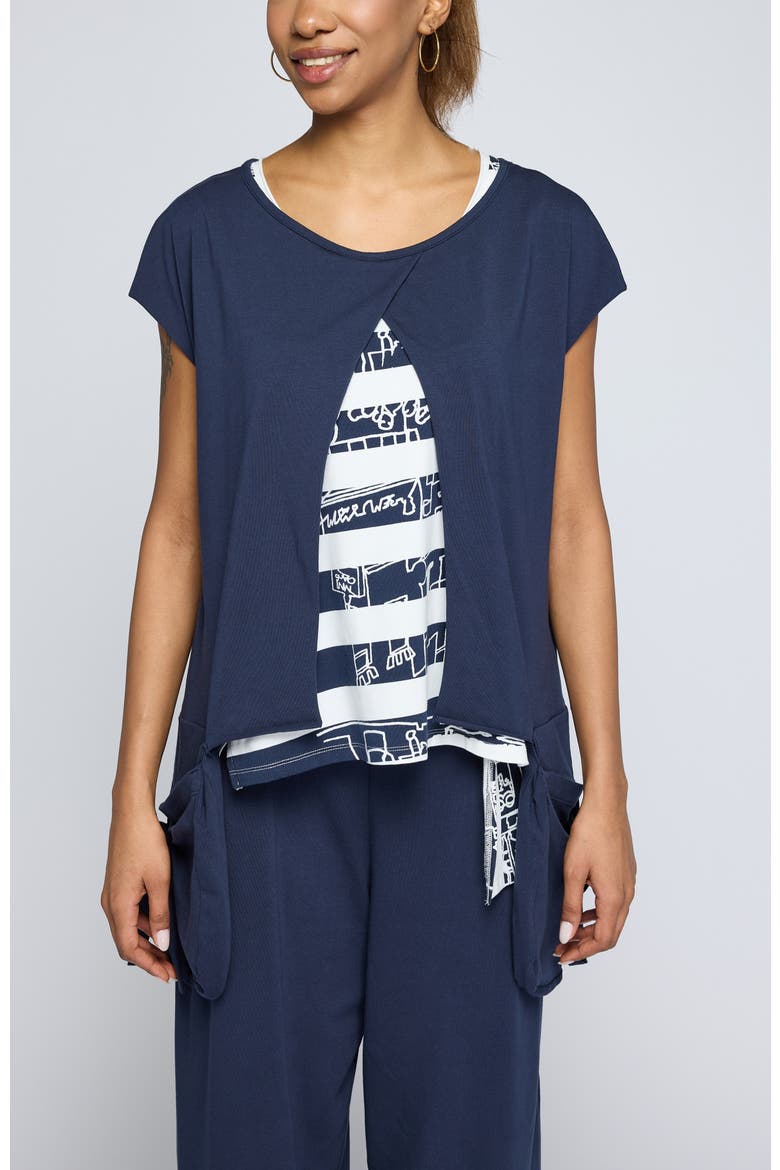 Elodie Boxy Jersey Blouse, Main, color, Navy