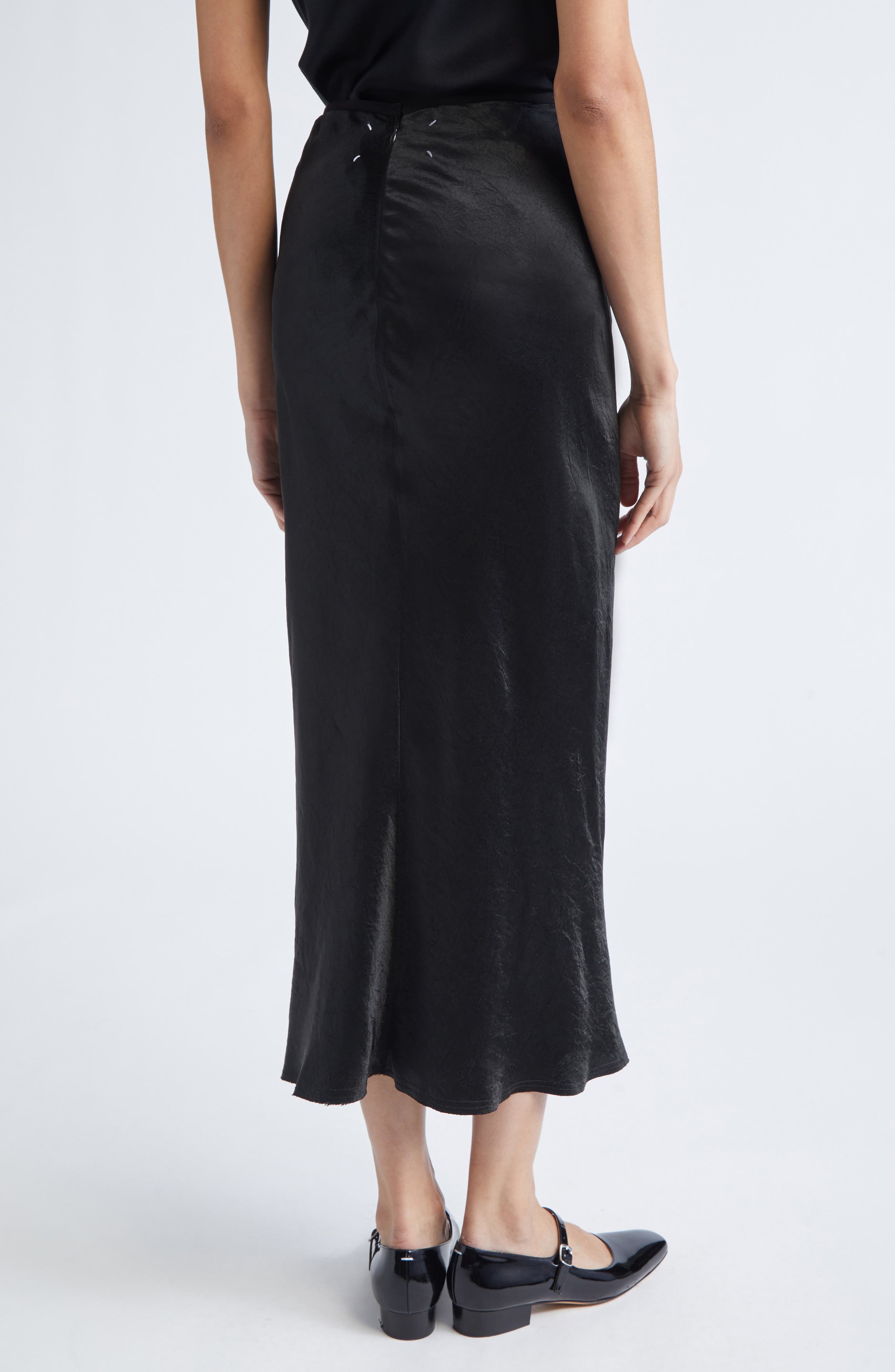 Crinkle Finish Satin Skirt - image 2