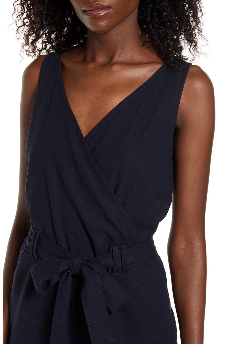 Helen Milo Sleeveless Tie Waist Jumpsuit, Alternate, color, NIGHT SKY