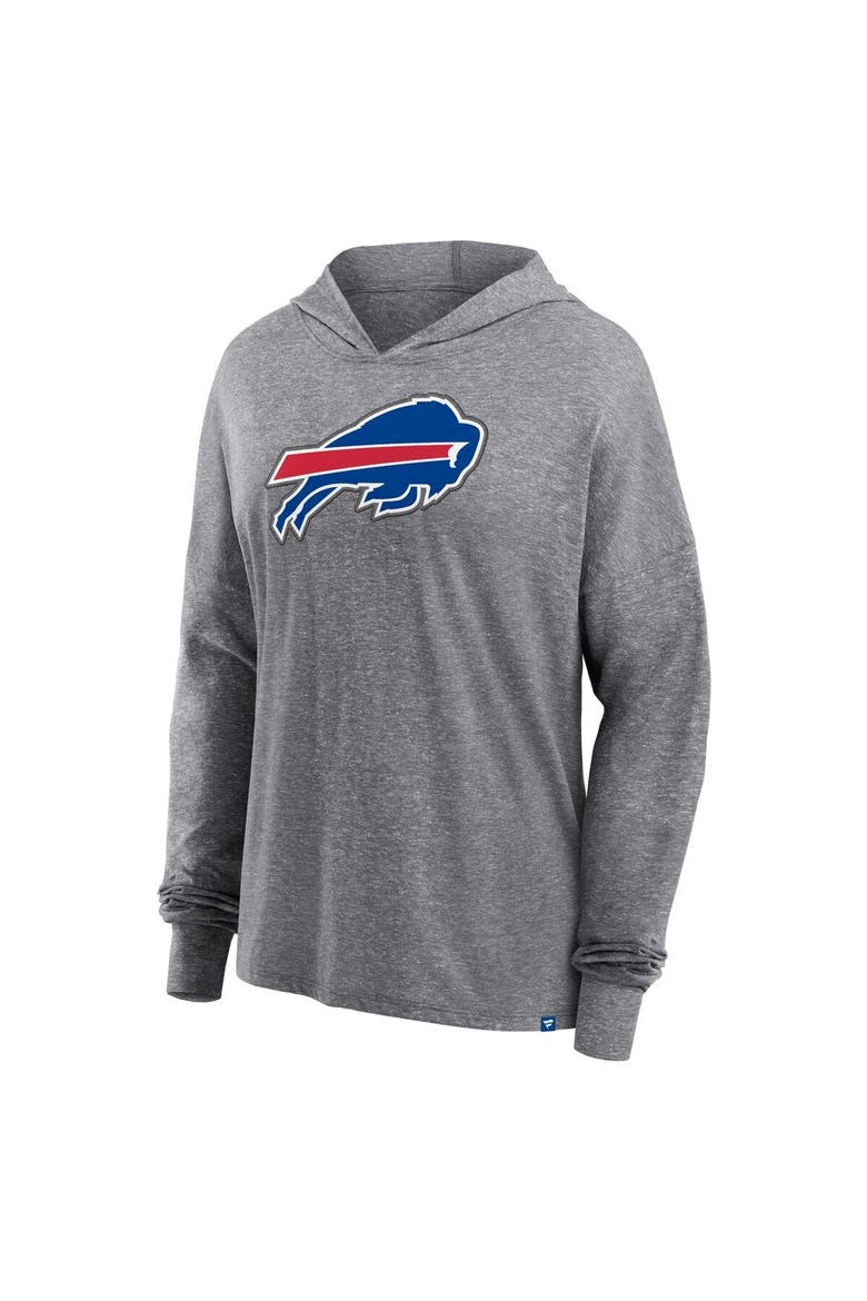Women's Fanatics Branded Heather Gray Buffalo Bills Cozy Primary Pullover Hoodie, Alternate, color, Heather Gray