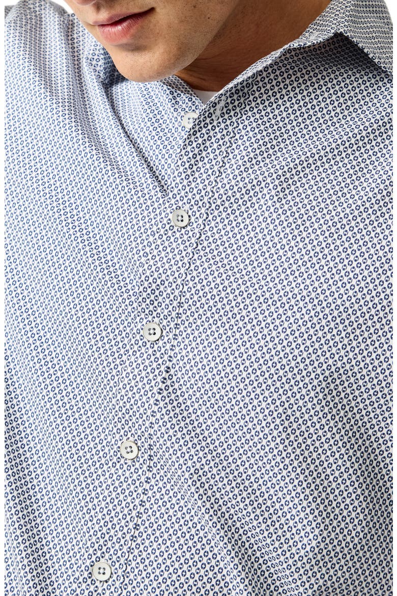 Wiltshire Original Fit Microprint Organic Cotton Button-Up Shirt, Alternate, color, PORCELAIN