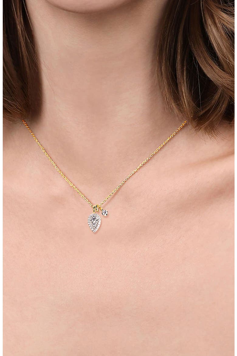 Bujukan Double Diamond Pendant Necklace, Alternate, color, TWO TONE
