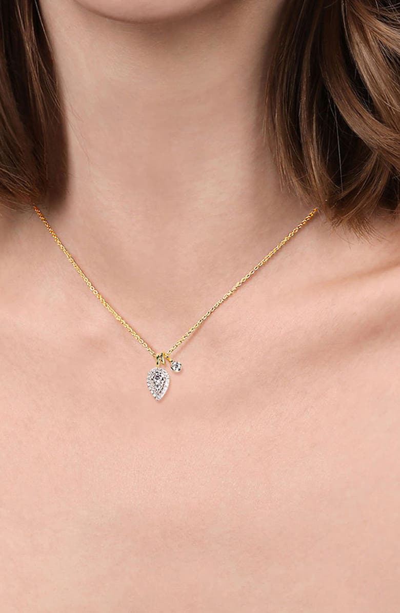 Gabriel & Co. Bujukan Double Diamond Pendant Necklace, Alternate, color, Two Tone