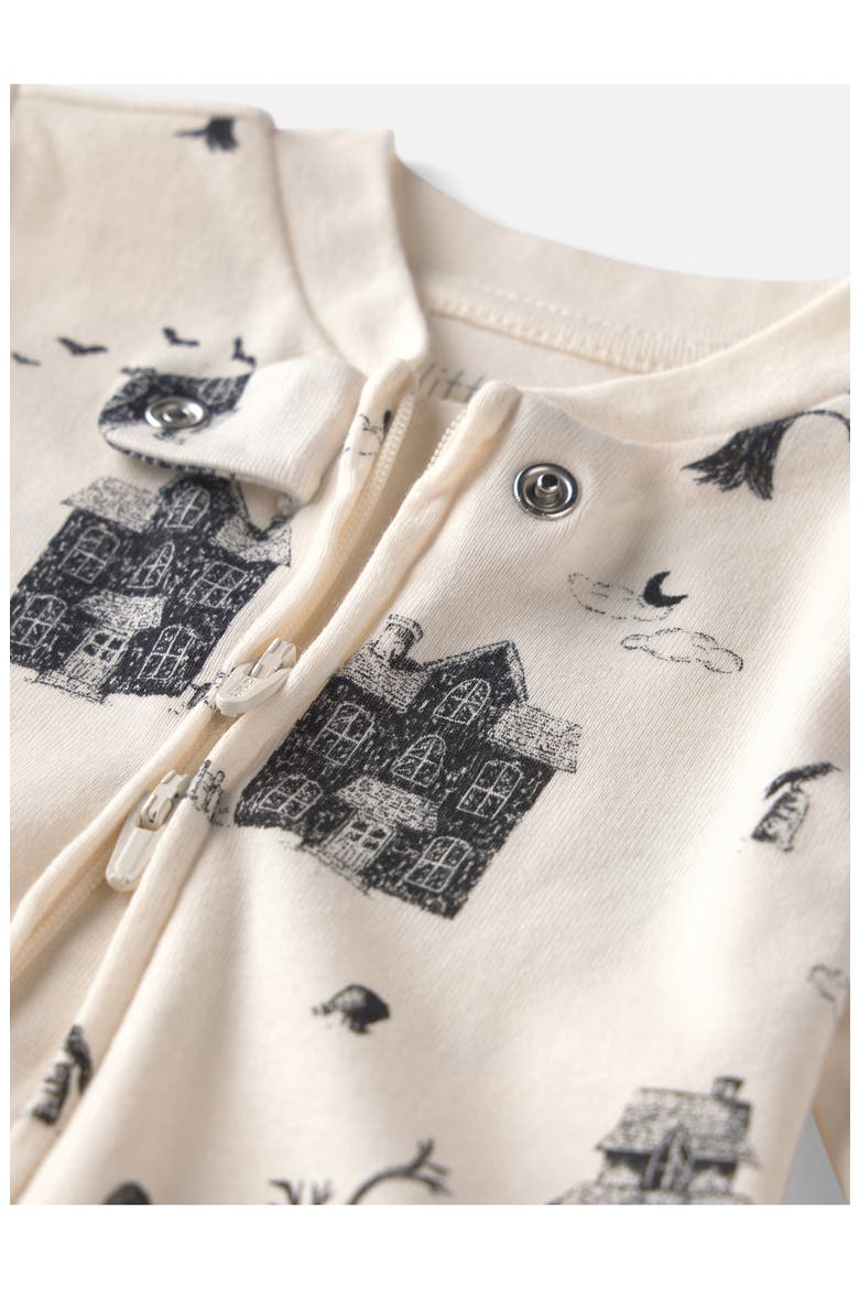 Print Organic Cotton One-Piece Pajamas, Alternate, color, LP SPOOKY