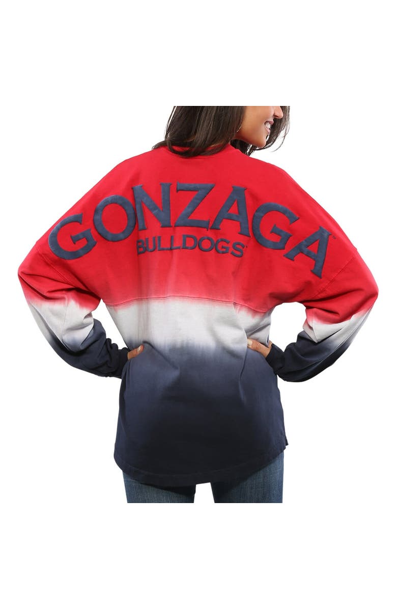 SPIRIT JERSEY Women's Red Gonzaga Bulldogs Ombre Long Sleeve Dip-Dyed Spirit Jersey, Main, color, 