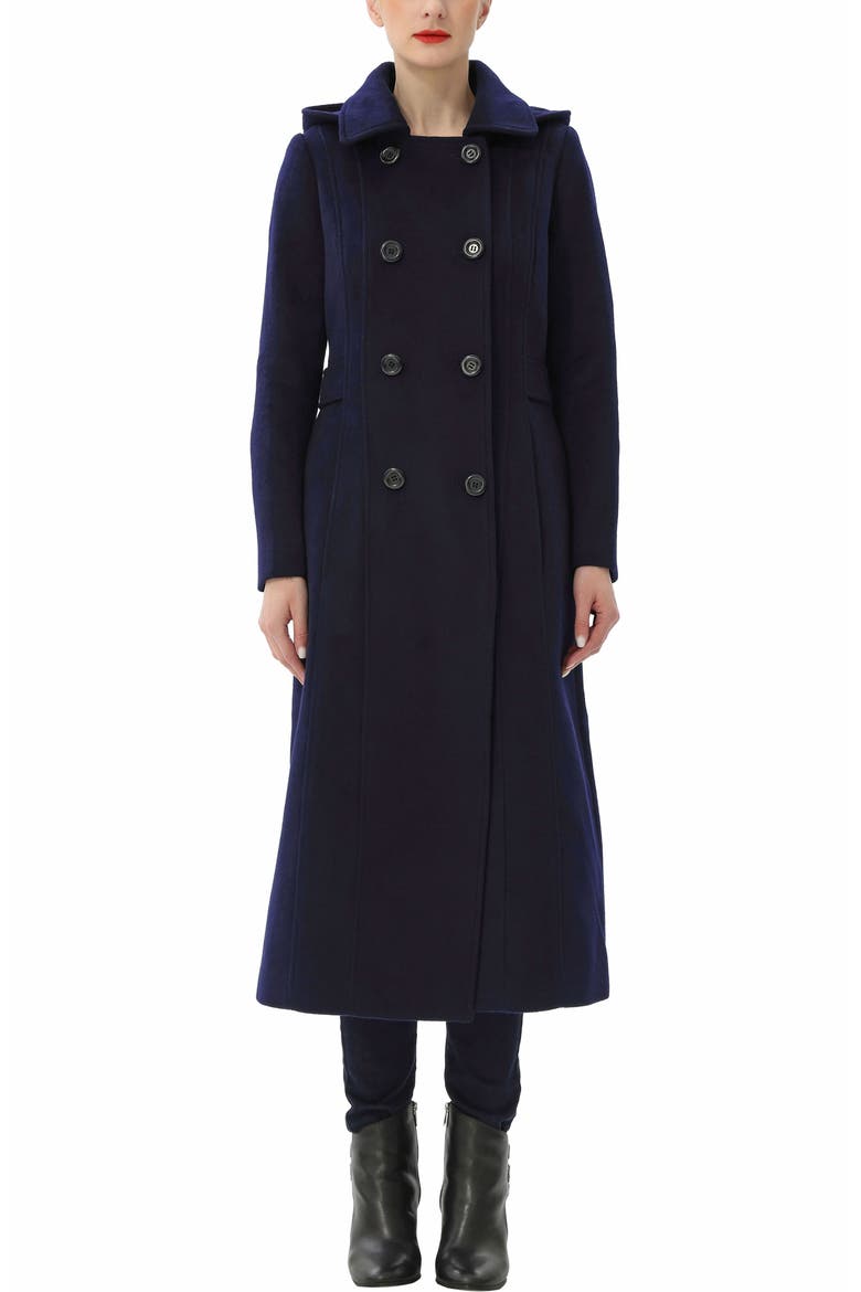 Women's Laila Hooded Wool Coat, Alternate, color, Navy