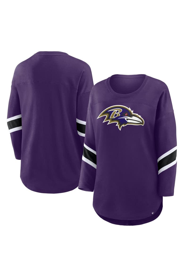 Women's Fanatics  Purple Baltimore Ravens Redzone 3/4-Sleeve T-Shirt, Main, color, Purple