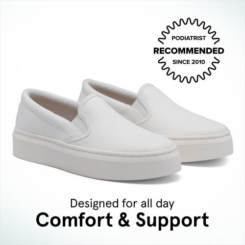 Abeo Jumpstreet Slip On In White Leather - Metatarsal