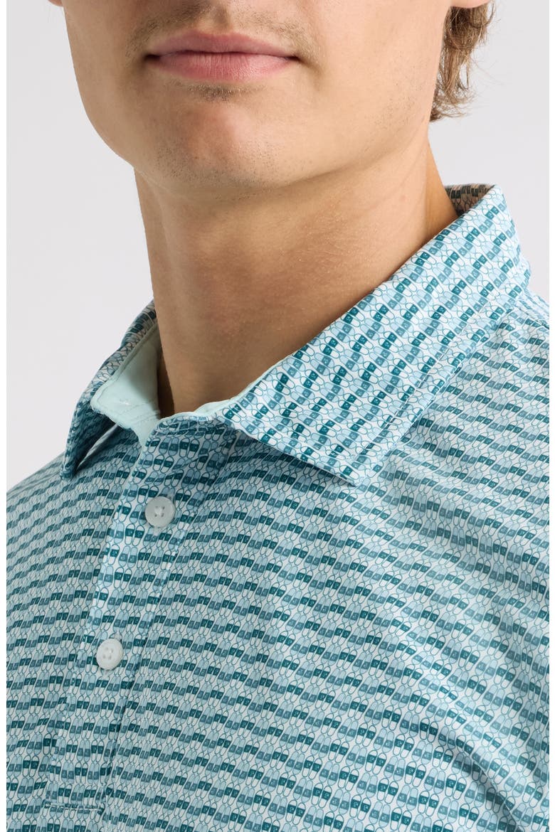 Valley Geo Print Performance Golf Polo, Alternate, color, SEAFOAM