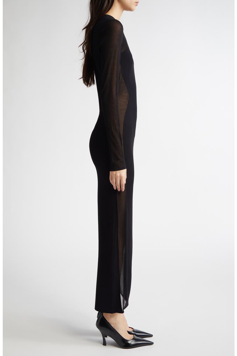 Long Sleeve Compact Knit Miracle Dress, Alternate, color, BLACK
