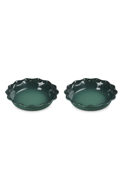 Le Creuset Set Of 2 9-inch Heritage Stoneware Pie Dishes In Artichaut