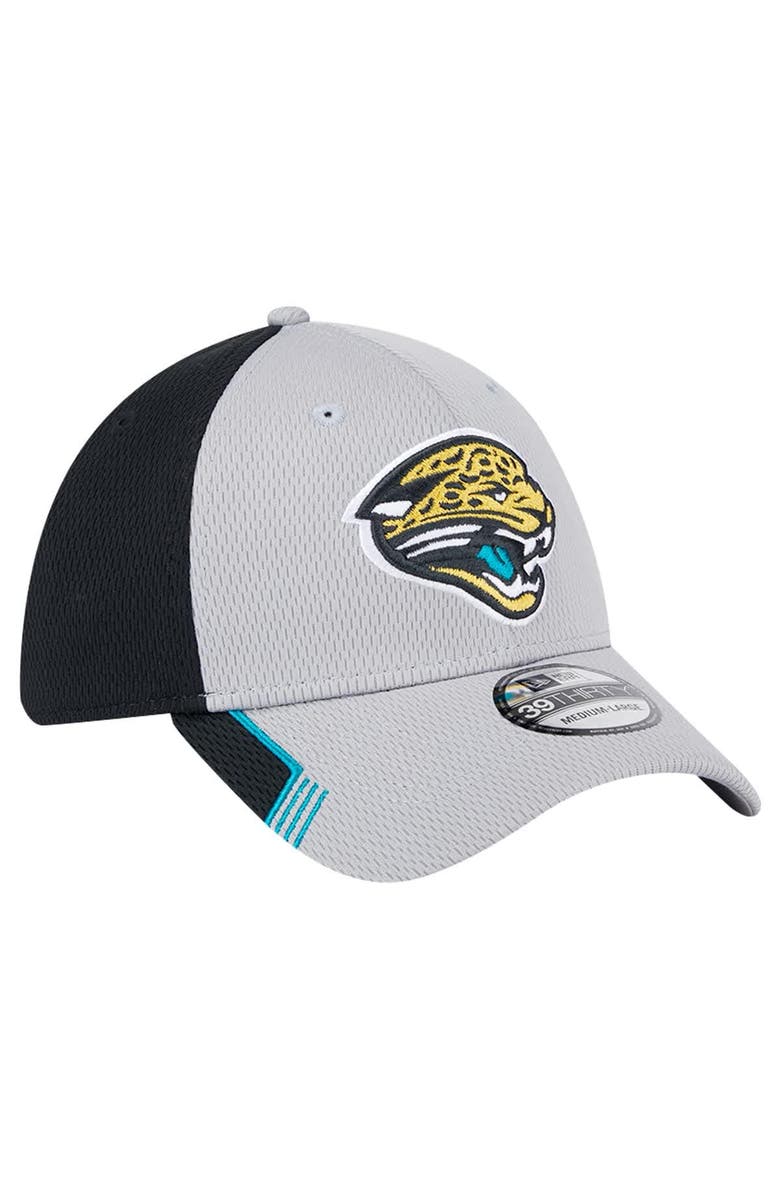 New Era Men's New Era Gray Jacksonville Jaguars Throwback Active Visor Trim 39THIRTY Flex Hat, Alternate, color, Gray