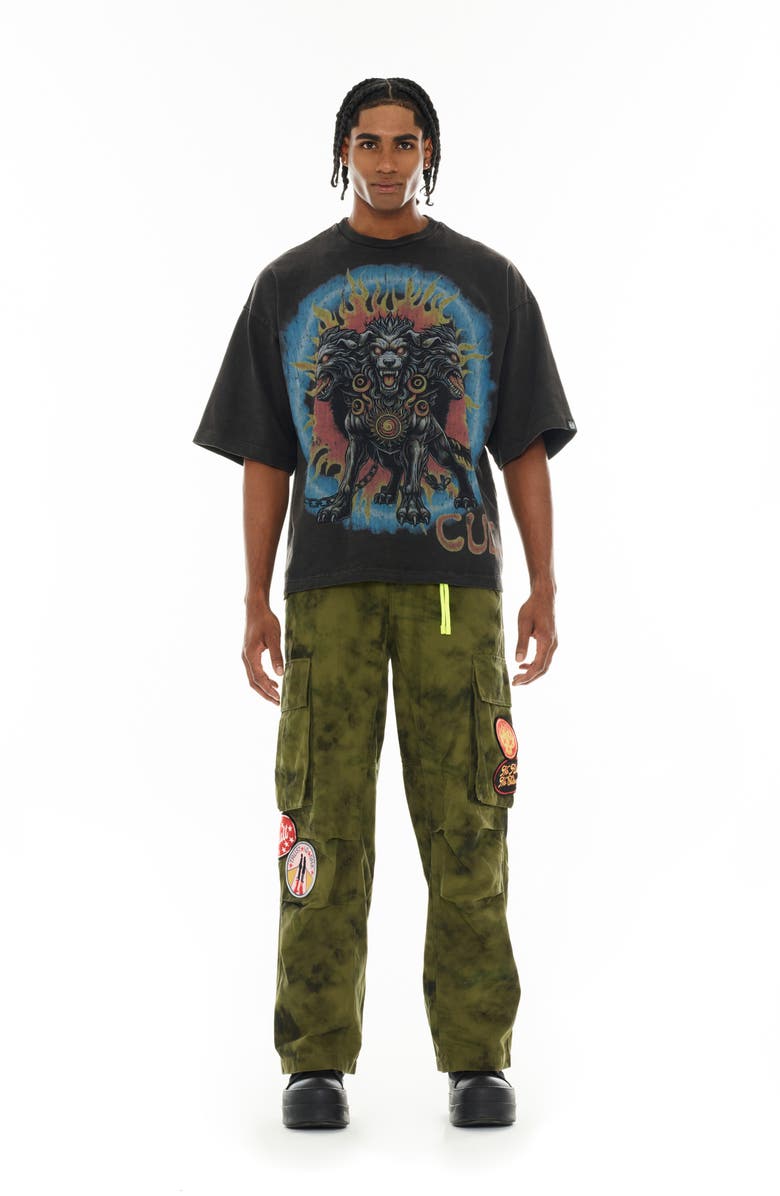 Cult of Individuality May the Bridges I Burn Oversize Graphic T-Shirt, Alternate, color, Vintage Charcoal