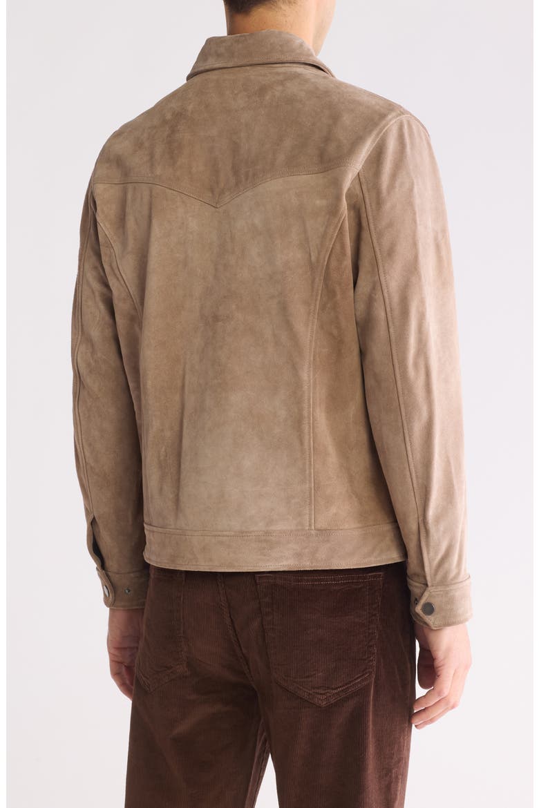 Leather Trucker Jacket, Alternate, color, TAUPE