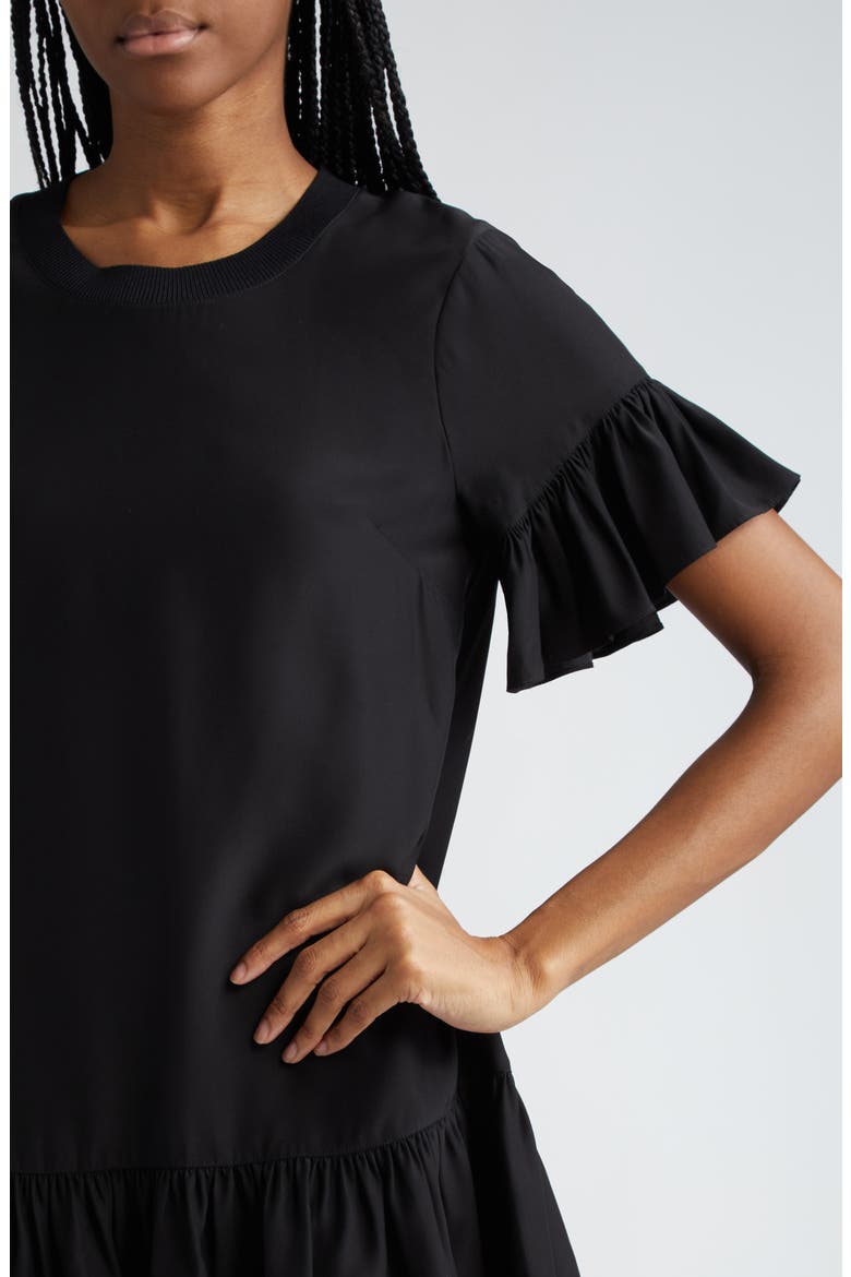 Leilah Silk Swing Dress, Alternate, color, BLACK