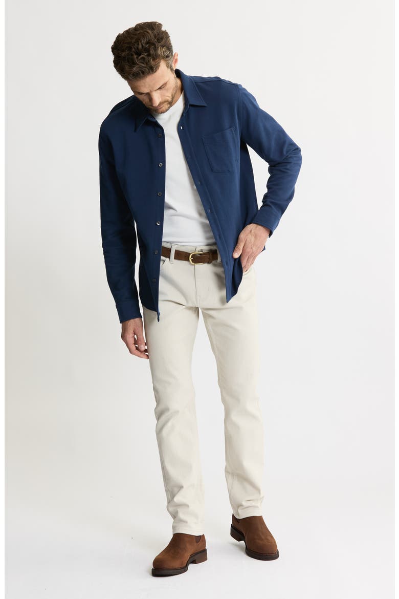 Stretch Pima Cotton Button-Up Shirt, Alternate, color, NAVY