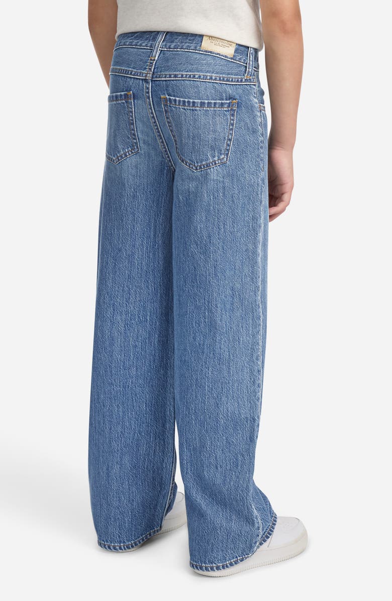 abercrombie kids Kids' Ripped High Waist Wide Leg Jeans, Alternate, color, Mgyanf Dus