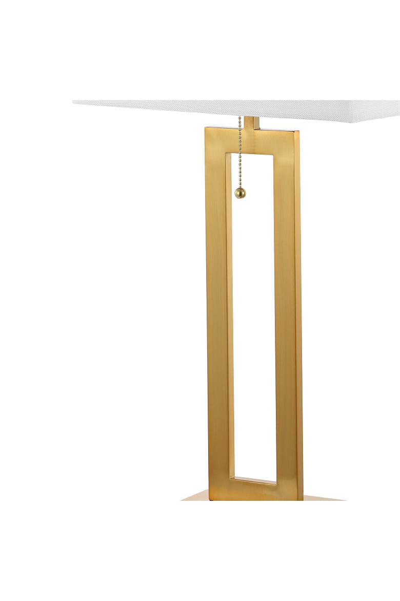 Sabrina Vintage Industrial Iron LED Table Lamp with Pull-Chain and USB Charging Port, Alternate, color, Brass Gold