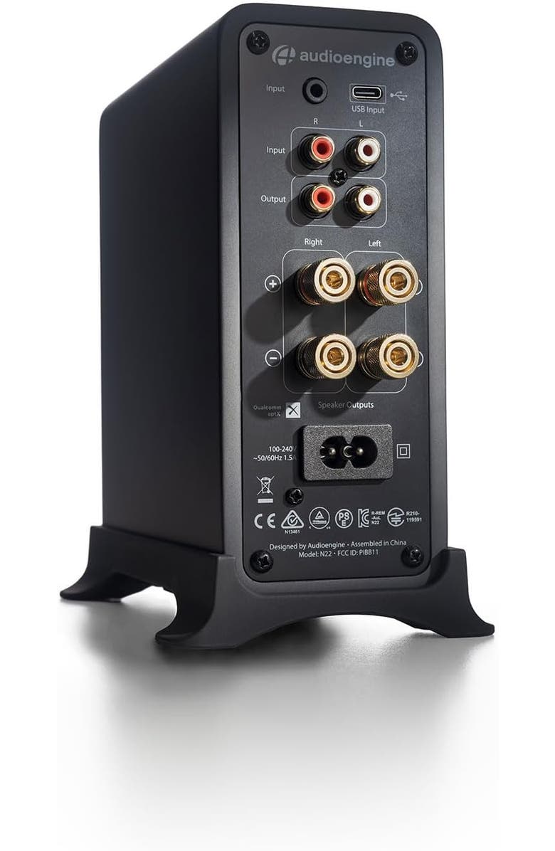 Audioengine N22 (Gen 2) Premium Desktop Audio Amplifier with Bluetooth aptX, Alternate, color, Dark Grey