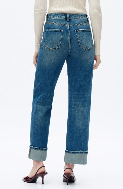 Bayeas High Waist Relaxed Straight Leg Jeans In Blue
