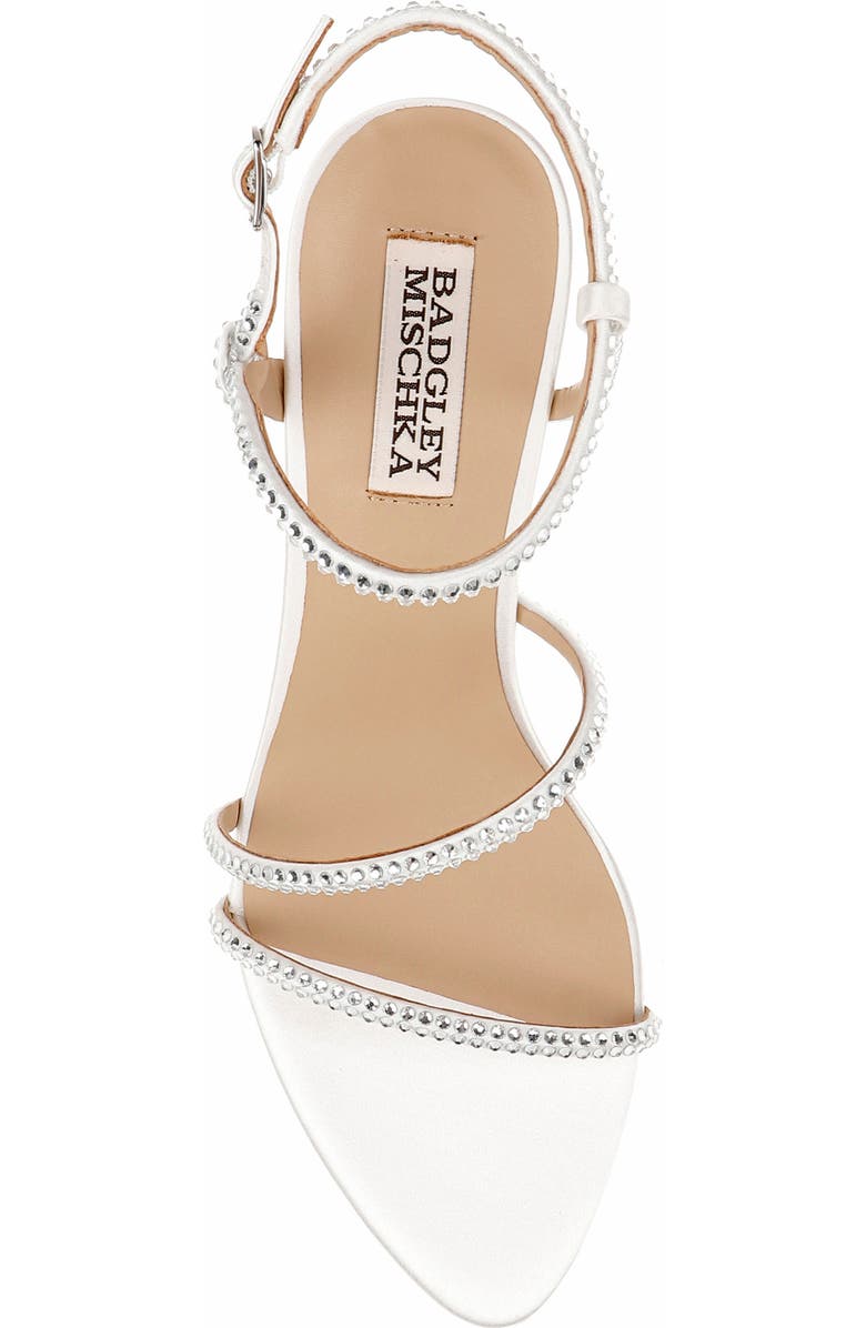 Badgley Mischka Collection Julianna Ankle Strap Sandal, Alternate, color, White Satin