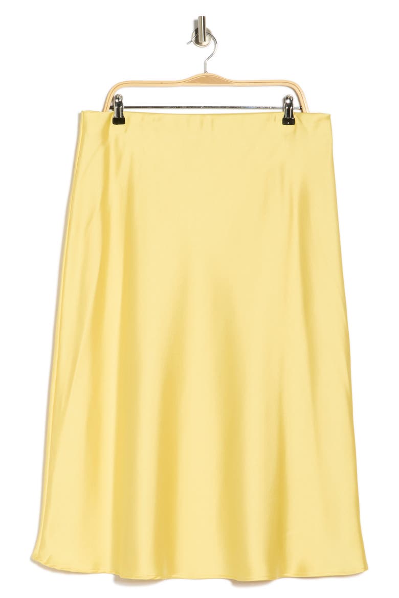 Satin Midi Skirt, Alternate, color, BUTTER