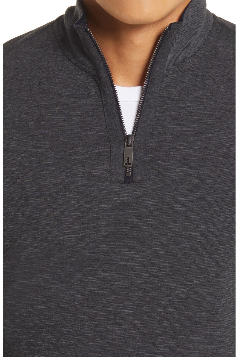 Caravan Slim Fit Quarter Zip Top, Alternate, color, CHARCOAL