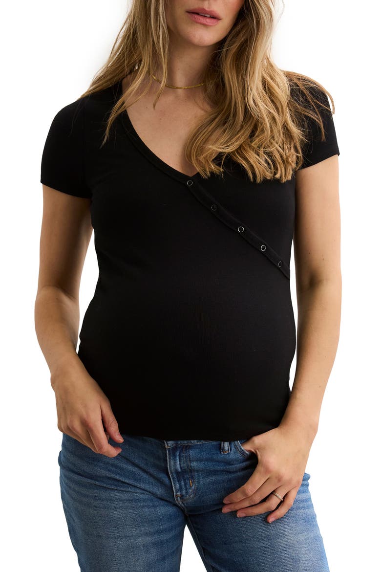 The Softest Rib Nursing Tee, Main, color, Black