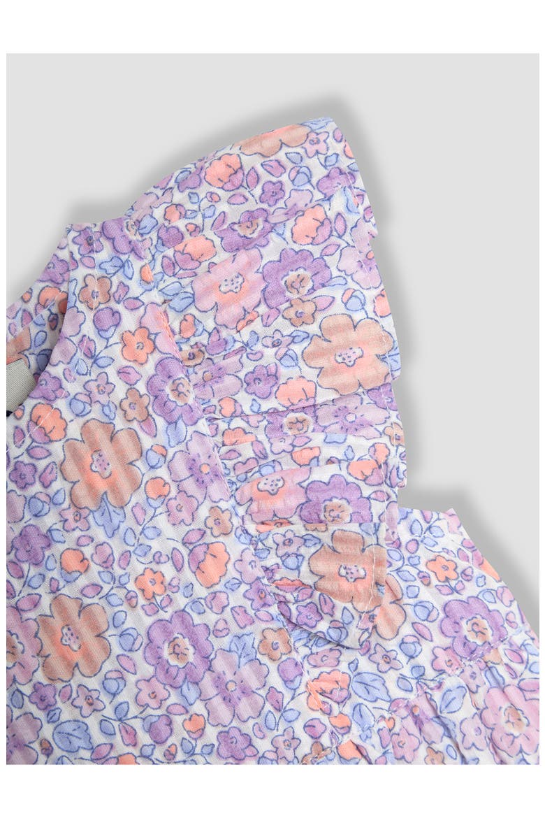 Floral Cotton Romper & Sun Hat Set, Alternate, color, LILAC