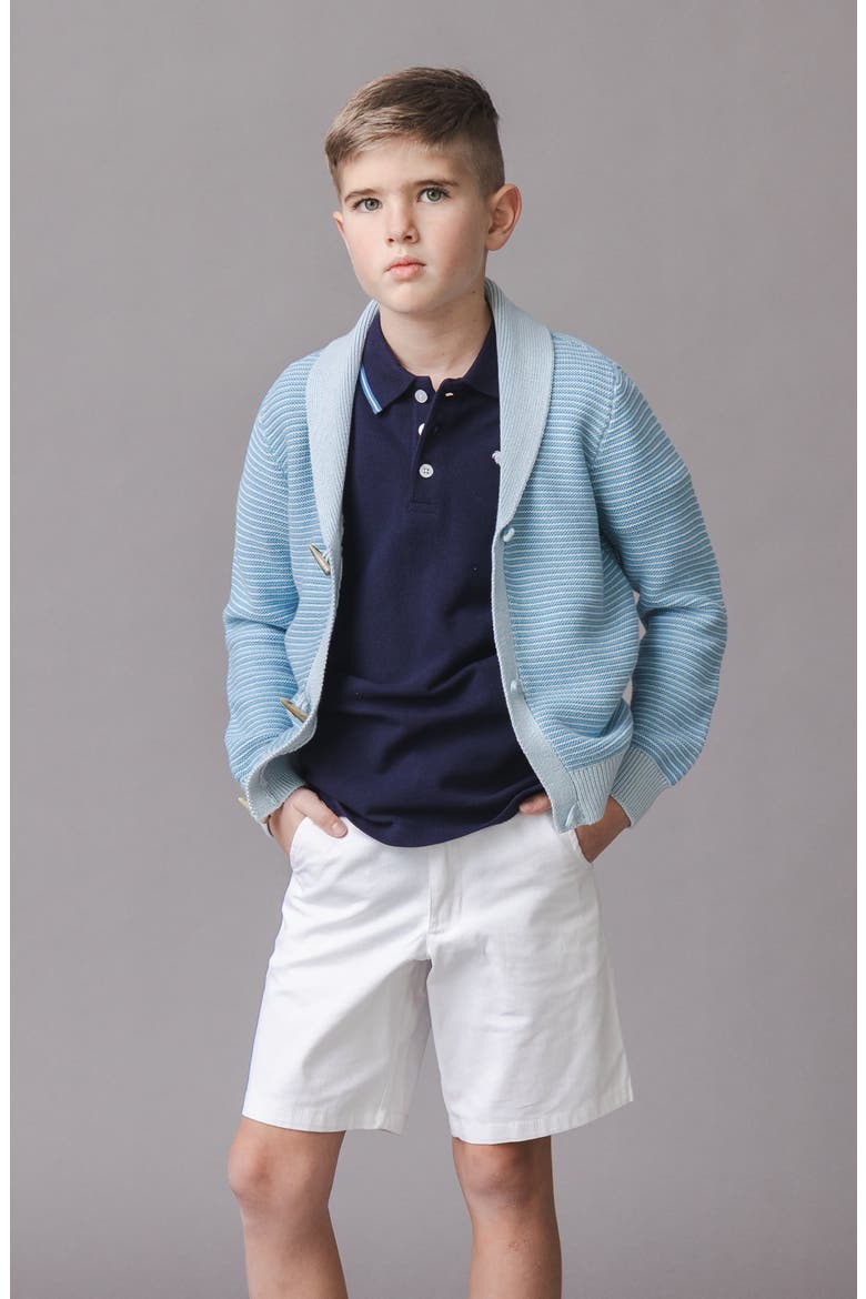 Kids' Organic Shawl Collar Cardigan Sweater, Alternate, color, Bluebell