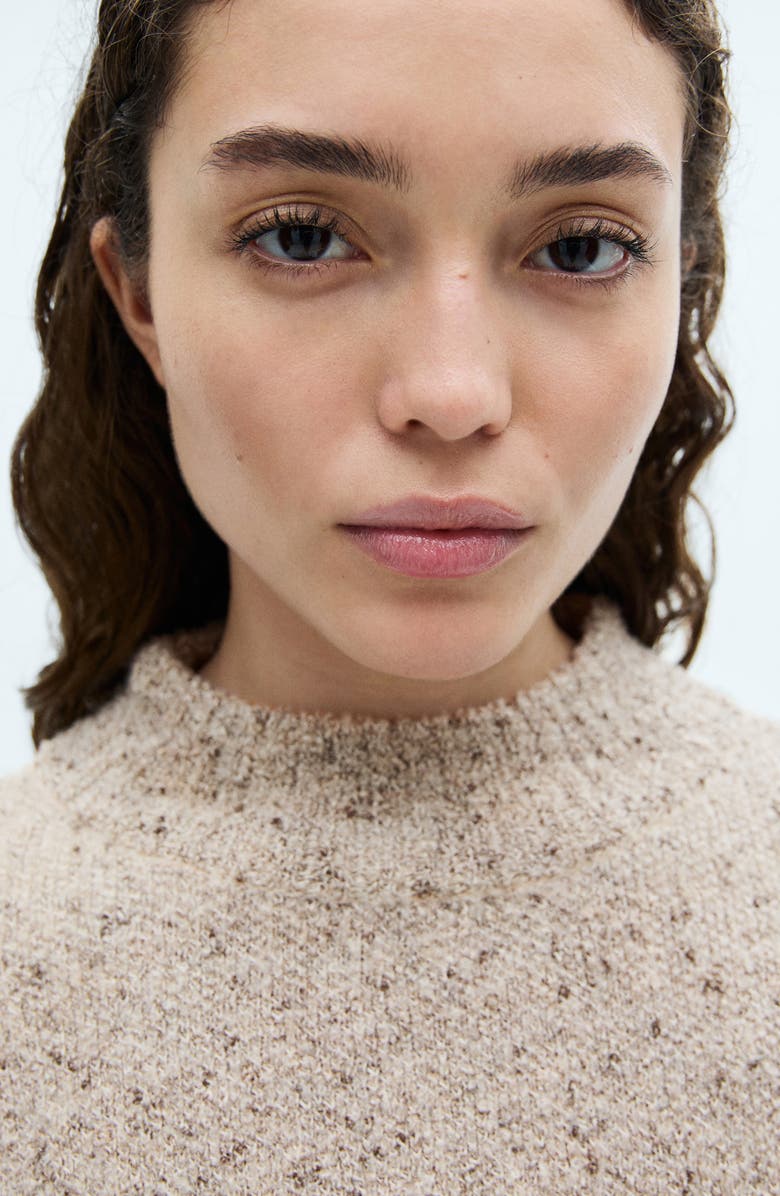 MANGO Perkins Donegal Mock Neck Sweater, Alternate, color, 