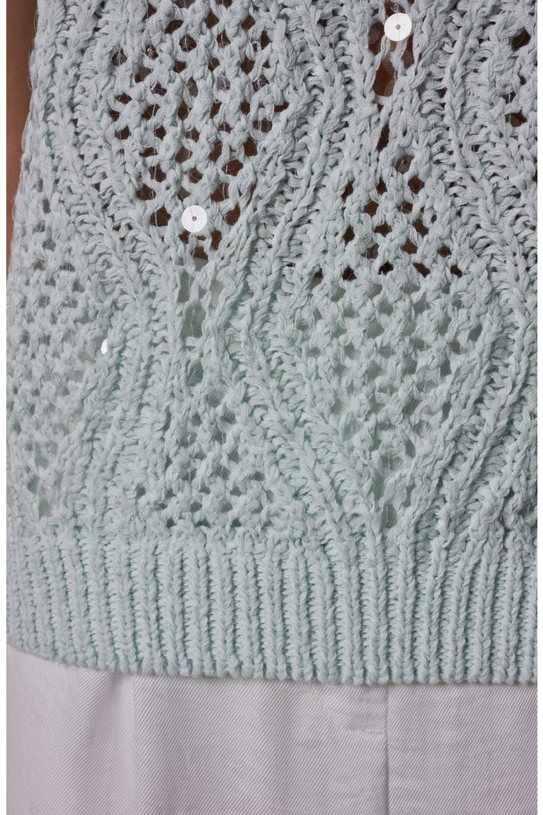 Open Stitch Sequin Sweater, Alternate, color, SKYLIGHT
