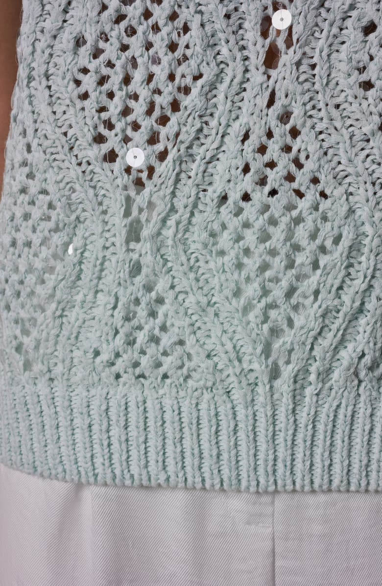 Donna Karan New York Open Stitch Sequin Sweater, Alternate, color, 