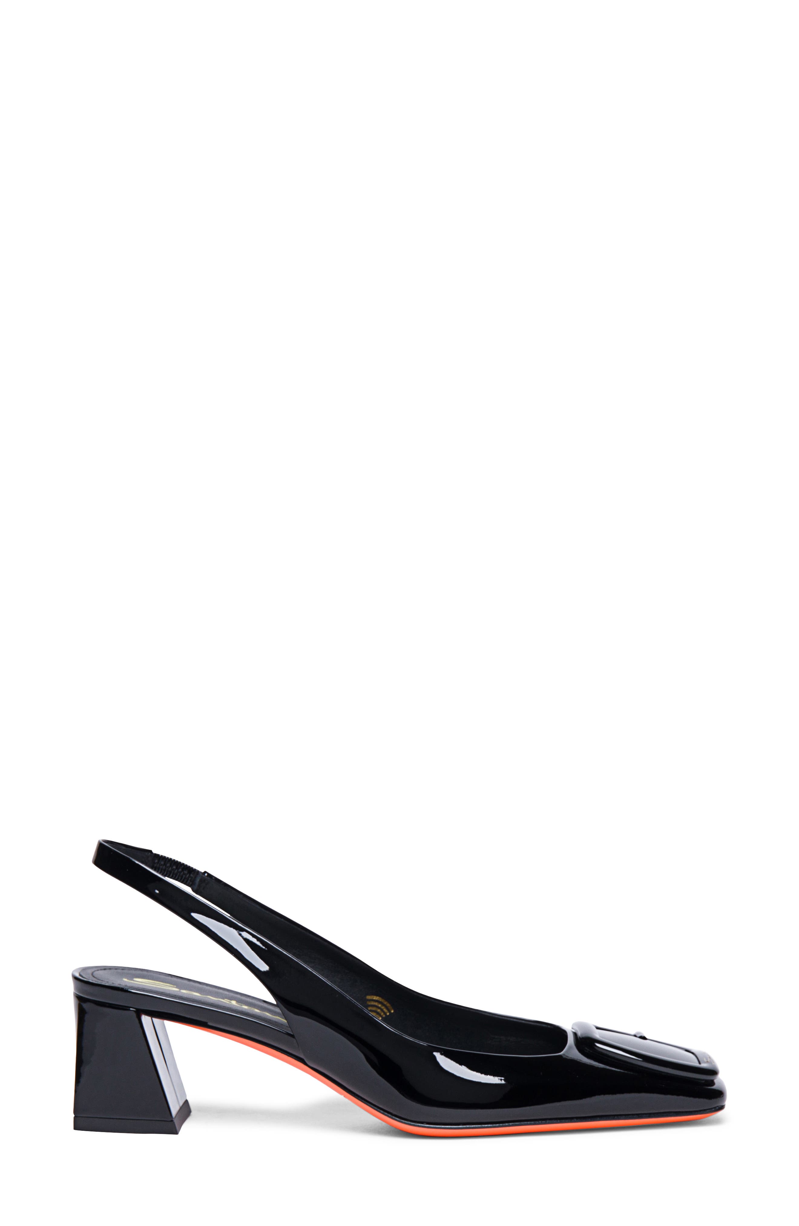 Women's Lemon Patent Sling Back, Alternate, color, BLACK