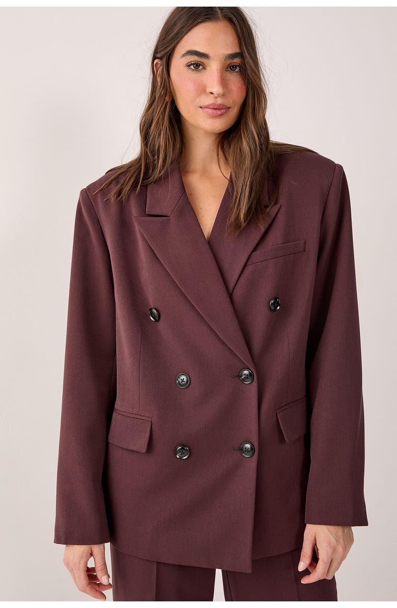 NASTY GAL Double Breasted Oversized Blazer, Main, color, Chocolate