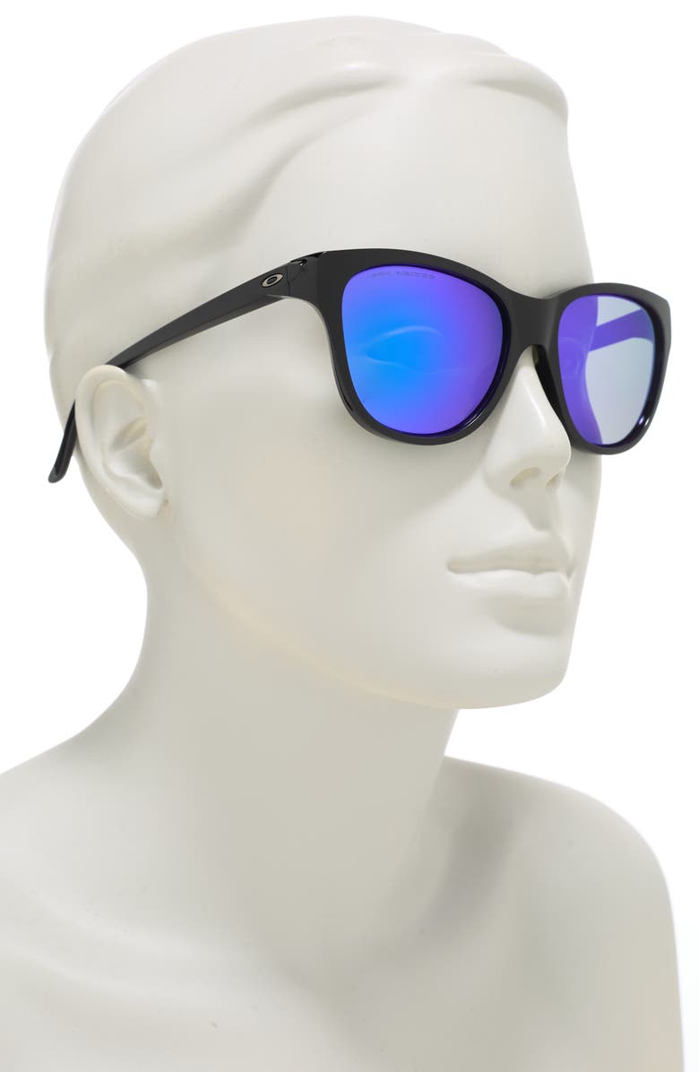 Oakley 55mm Iridescent Polarized Sunglasses, Alternate, color, Polished Black / Violet