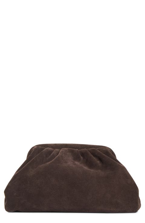 Large Mia Suede Frame Clutch