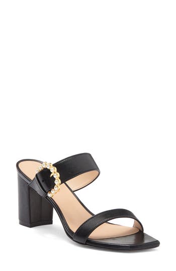 Stuart Weitzman Piper 75 Block Sandal In Black