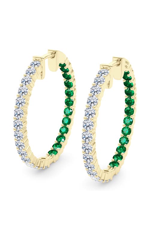 Hautecarat Lab Grown Diamond & Birthstone Inside Out Hoop Earrings